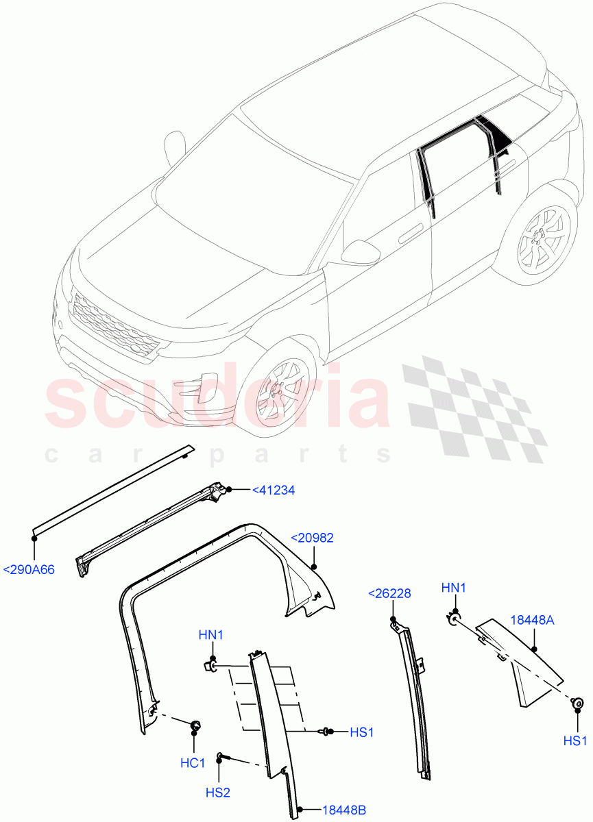 Rear Doors, Hinges & Weatherstrips (Rear Finisher) (Itatiaia (Brazil)) of Land Rover Land Rover Range Rover Evoque (2019+) [2.0 Turbo Diesel]