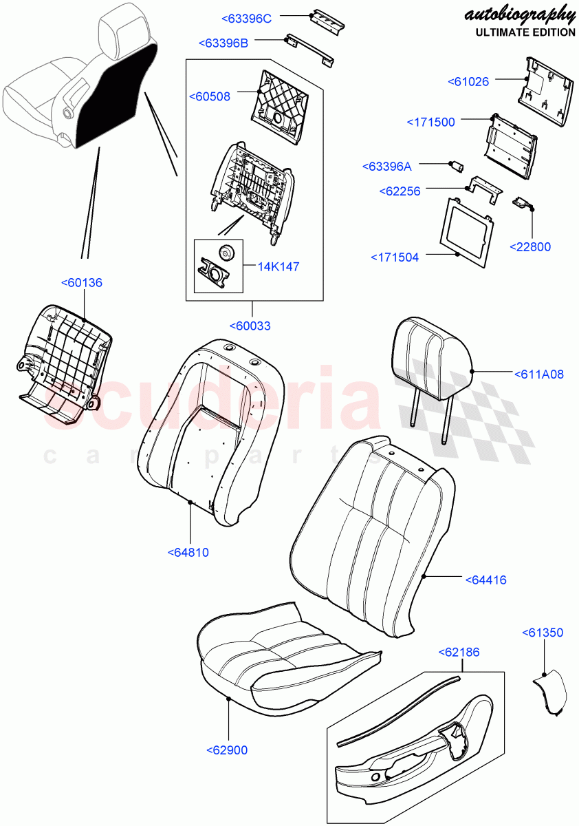 Front Seat Pads/Valances & Heating (Autobiography Ultimate Edition) ((V) FROMBA344356) of Land Rover Land Rover Range Rover (2010-2012) [5.0 OHC SGDI NA V8 Petrol]