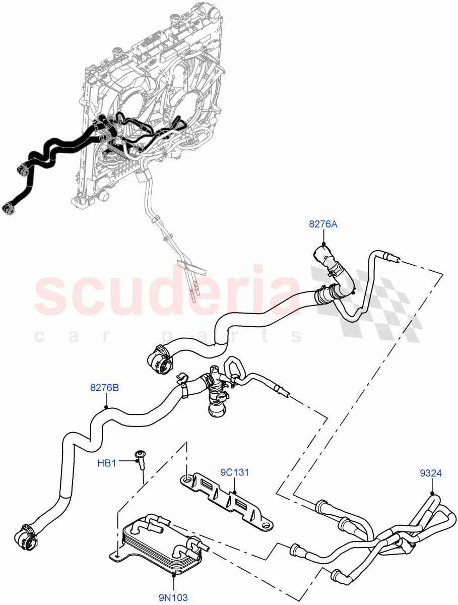 Fuel Cooler Assembly (Solihull Plant Build) (3.0 V6 D Low MT ROW, 3.0 V6 D Gen2 Mono Turbo, 3.0 V6 D Gen2 Twin Turbo) ((V) FROMAA000001) of Land Rover Land Rover Range Rover (2012-2021) [3.0 Diesel 24V DOHC TC]