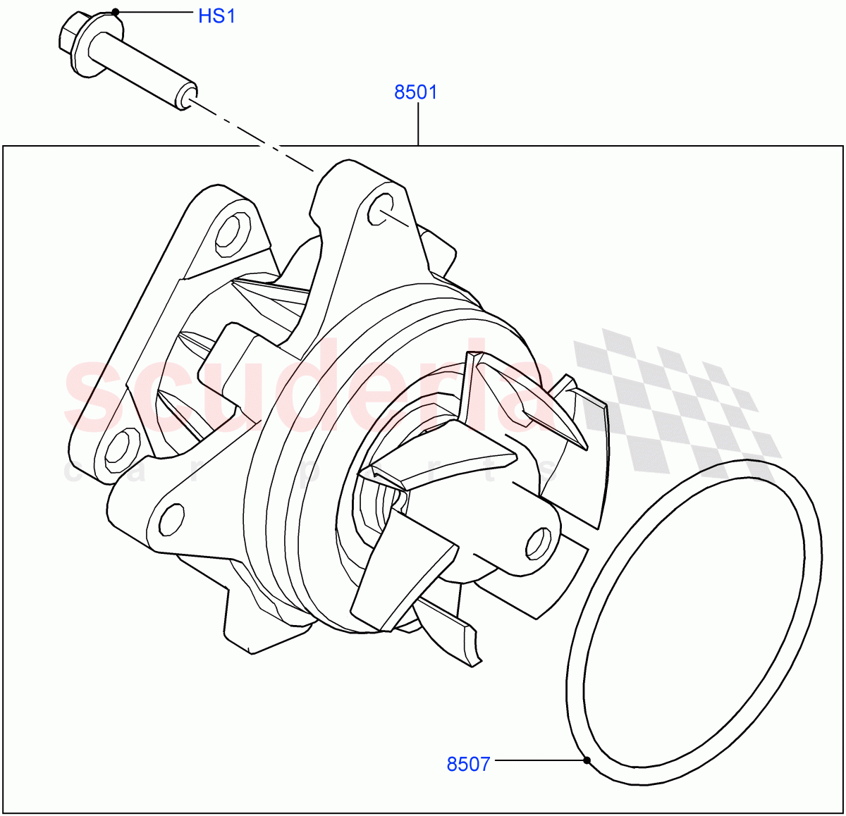 Water Pump (2.0L 16V TIVCT T/C 240PS Petrol) of Land Rover Land Rover Range Rover Sport (2014+) [2.0 Turbo Petrol GTDI]