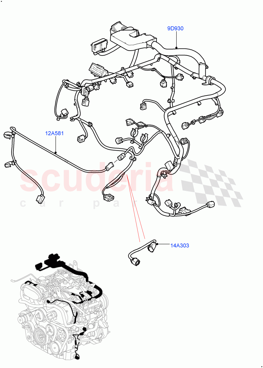 Electrical Wiring - Engine And Dash (Engine) (Lion Diesel 2.7 V6 (140KW), 3.0 V6 Diesel) ((V) FROMAA000001) of Land Rover Land Rover Discovery 4 (2010-2016) [3.0 DOHC GDI SC V6 Petrol]