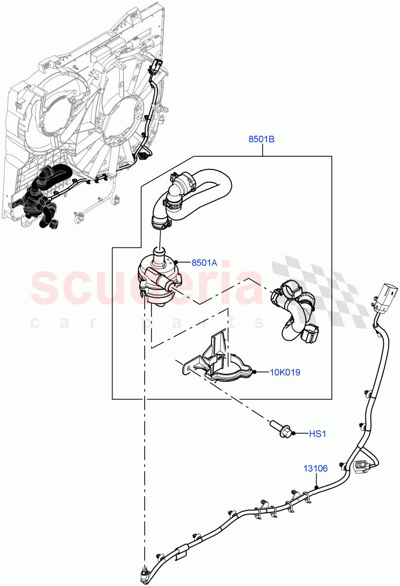 Water Pump (Nitra Plant Build, Auxiliary Unit) (2.0L I4 High DOHC AJ200 Petrol) ((V) FROML2000001) of Land Rover Land Rover Defender (2020+) [2.0 Turbo Petrol AJ200P]