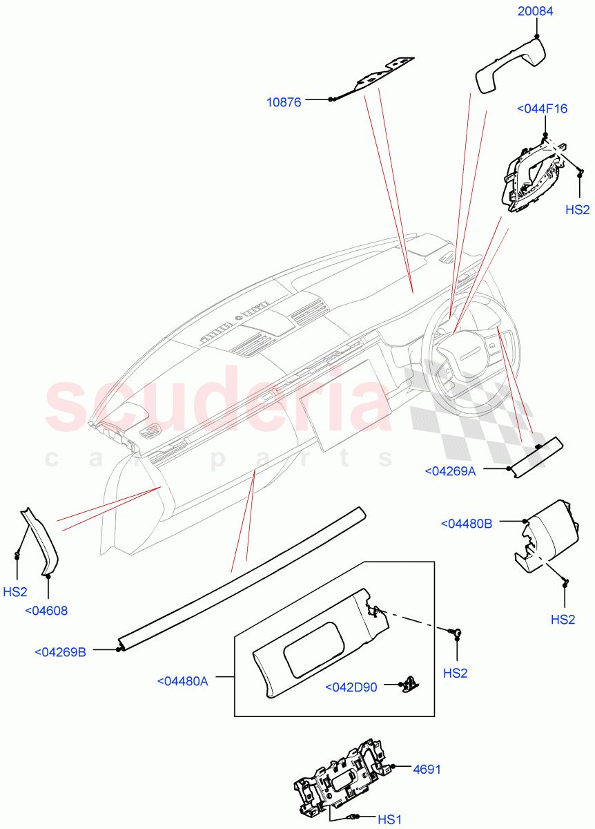 Instrument Panel (External Components, Centre) of Land Rover Land Rover Range Rover (2022+) [3.0 I6 Turbo Diesel AJ20D6]