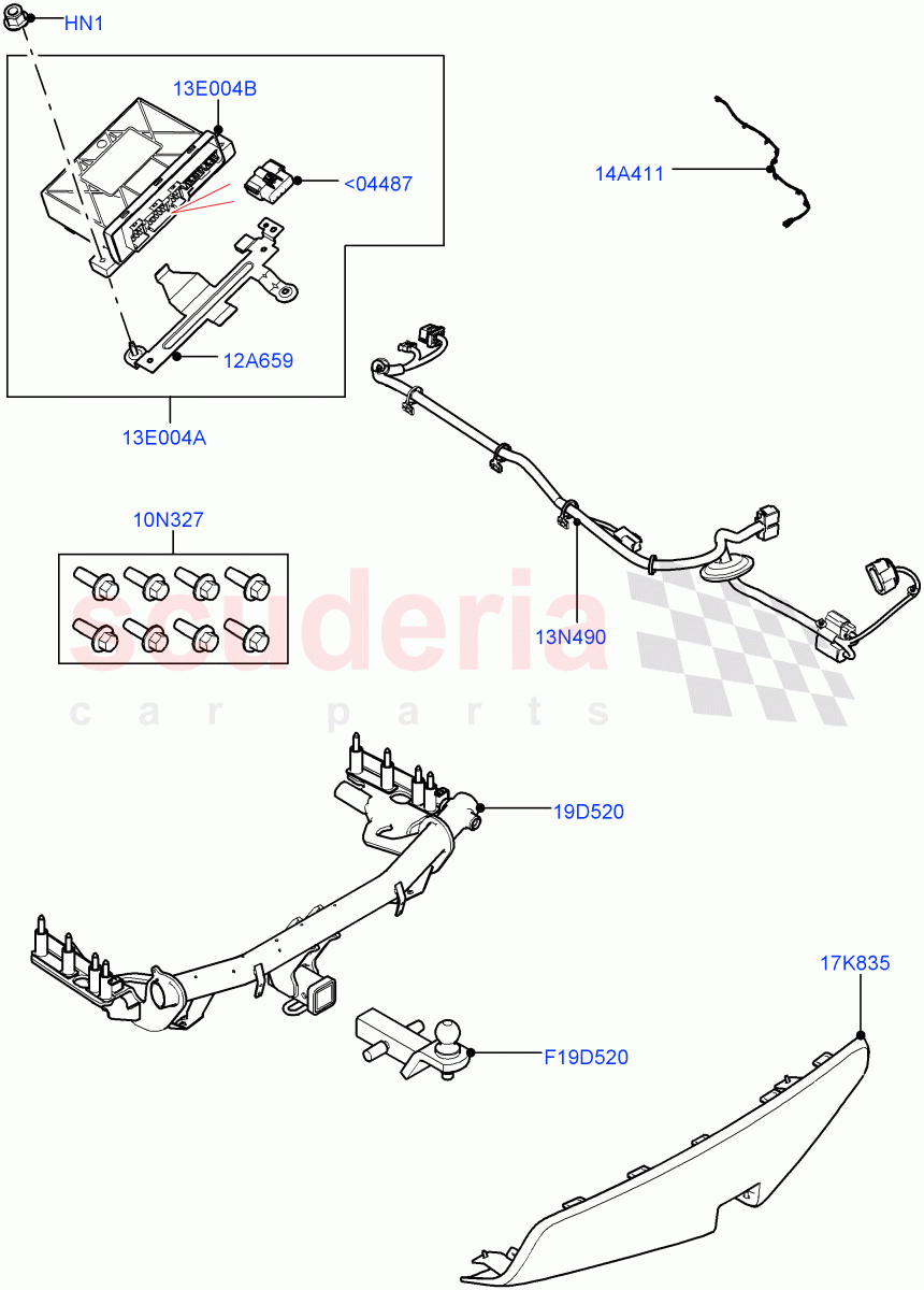 Towing Equipment (AUS 2" Square Reciever Towing, Accessory) ((+) "AUS/NZ", Halewood (UK)) ((V) FROMLH000001) of Land Rover Land Rover Discovery Sport (2015+) [1.5 I3 Turbo Petrol AJ20P3]
