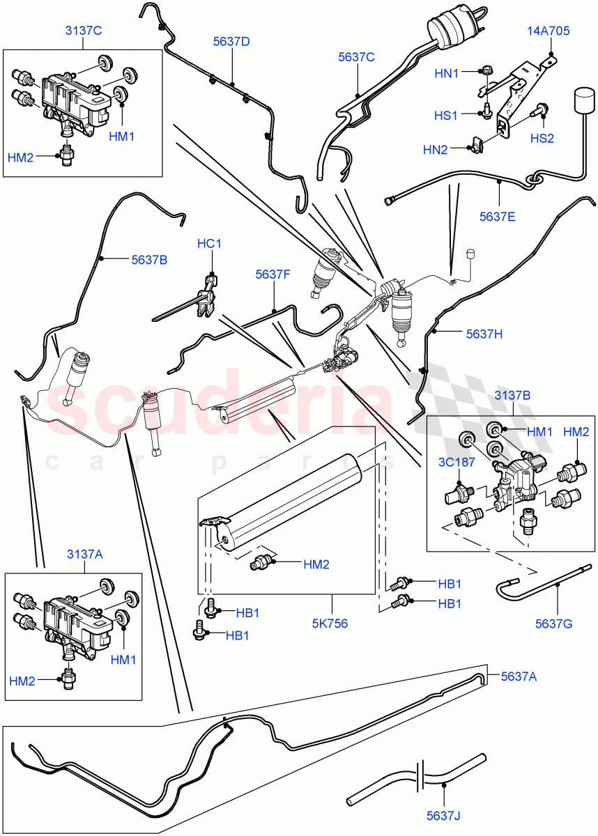 Air Suspension Compressor And Lines (With Four Corner Air Suspension) ((V) FROMAA000001) of Land Rover Land Rover Discovery 4 (2010-2016) [5.0 OHC SGDI NA V8 Petrol]