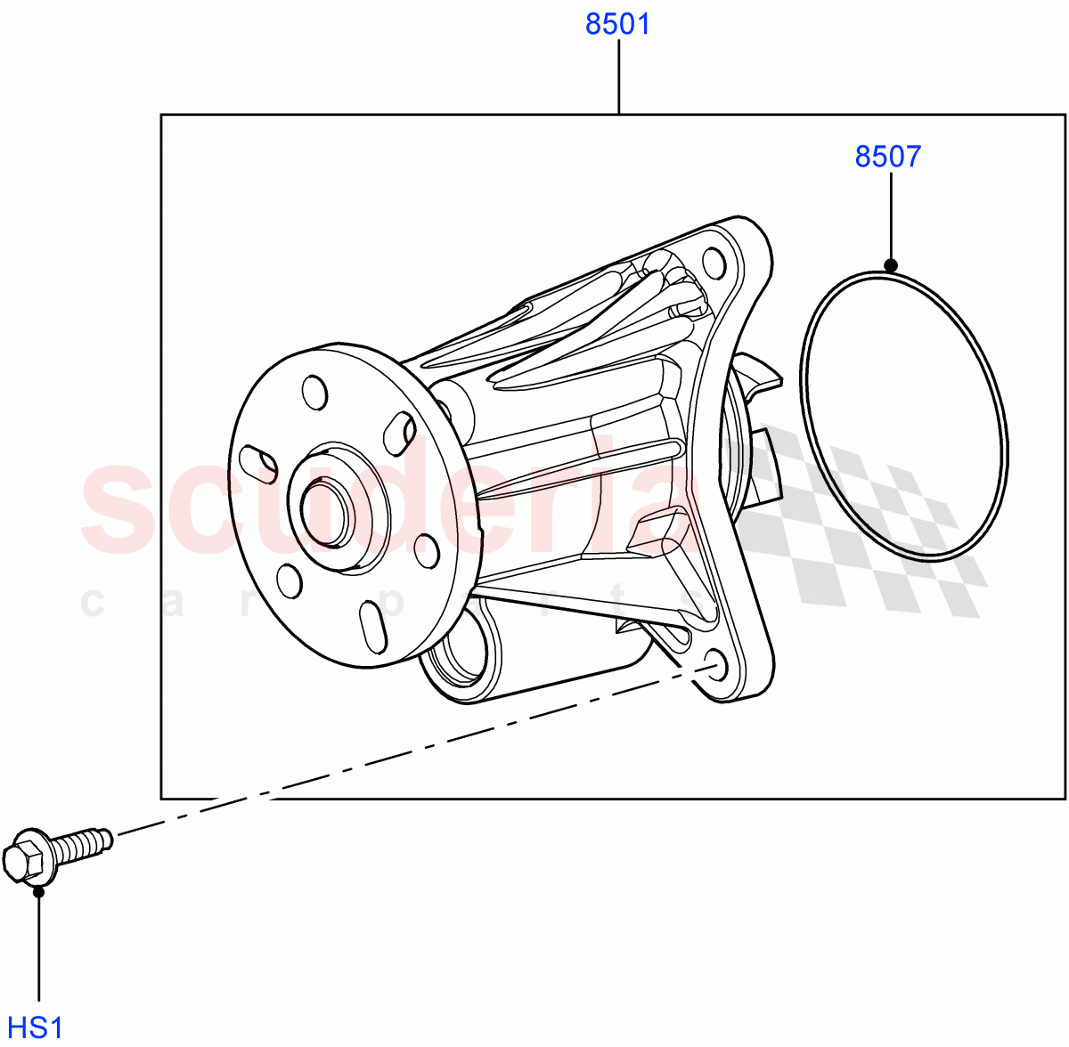 Water Pump (Lion Diesel 2.7 V6 (140KW)) ((V) TO9A999999) of Land Rover Land Rover Range Rover Sport (2005-2009) [2.7 Diesel V6]