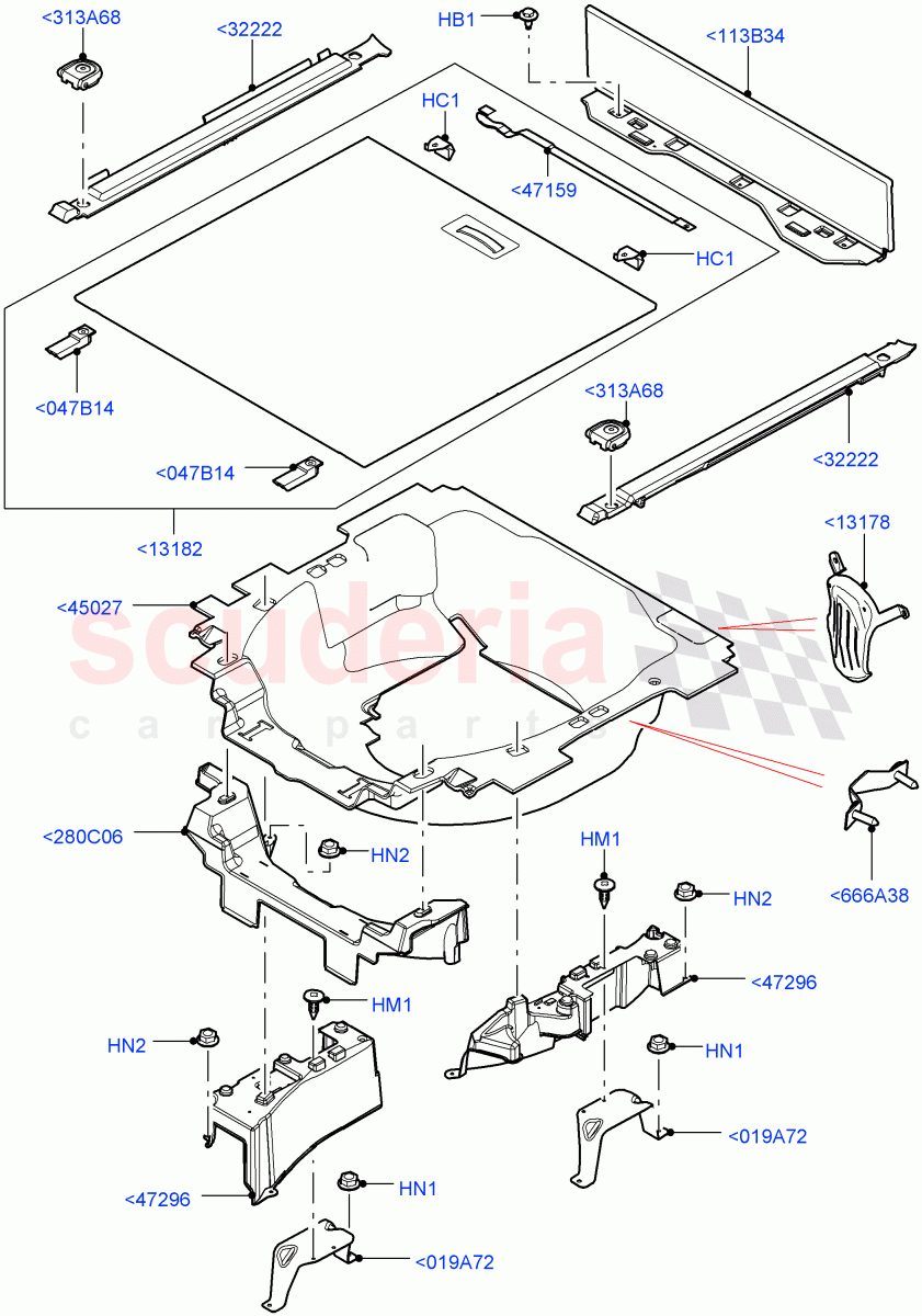 Load Compartment Trim (Floor) (For Unleaded Fuel, With Diesel Fuel Capability, Diesel/Electric - Hybrid, Flex Fuel - E100) of Land Rover Land Rover Range Rover (2012-2021) [3.0 I6 Turbo Petrol AJ20P6]