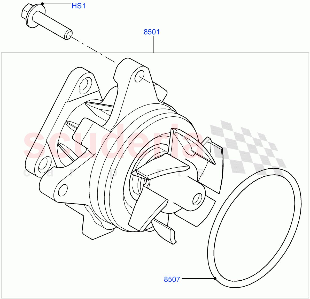 Water Pump (2.0L 16V TIVCT T/C 240PS Petrol, Itatiaia (Brazil)) ((V) FROMGT000001) of Land Rover Land Rover Discovery Sport (2015+) [2.0 Turbo Petrol GTDI]