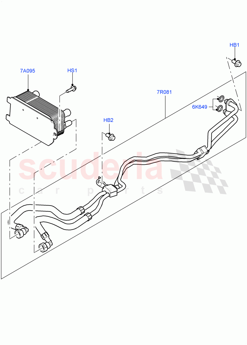 Transmission Cooling Systems (2.0L 16V TIVCT T/C 240PS Petrol, 8 Speed Auto Trans ZF 8HP70 4WD) of Land Rover Land Rover Range Rover Sport (2014+) [3.0 I6 Turbo Diesel AJ20D6]