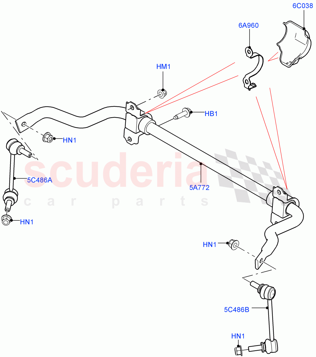 Rear Cross Member & Stabilizer Bar (Stabilizer Bar) of Land Rover Land Rover Defender (2020+) [5.0 OHC SGDI SC V8 Petrol]