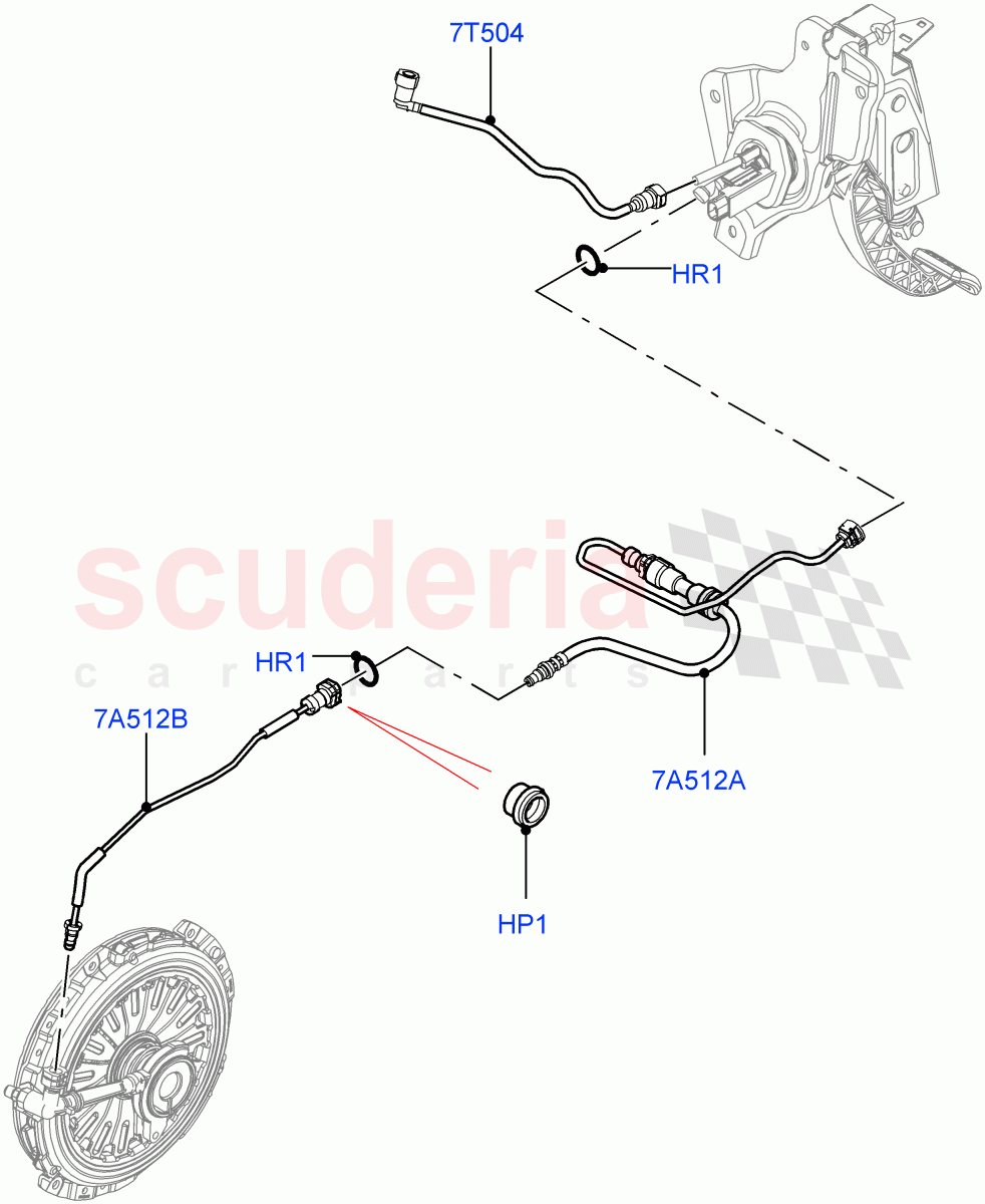 Clutch Master Cylinder (2.0L I4 DSL MID DOHC AJ200) ((V) FROMGT000001) of Land Rover Land Rover Range Rover Evoque (2012-2018) [2.0 Turbo Diesel]