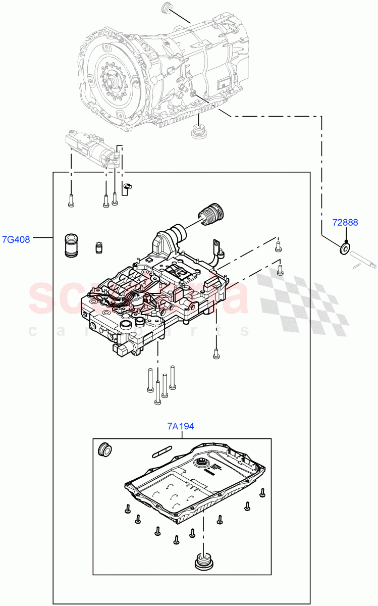 Valve Body - Main Control & Servo's (3.0 V6 D Gen2 Twin Turbo, 8 Speed Auto Trans ZF 8HP70 HEV 4WD, 3.0 V6 Diesel Electric Hybrid Eng, 3.0 V6 D Gen2 Mono Turbo) ((V) FROMFA000001) of Land Rover Land Rover Range Rover (2012-2021) [2.0 Turbo Petrol GTDI]