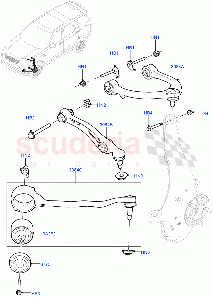 Front Suspension Arms (Solihull Plant Build) ((V) FROMHA000001) of Land Rover Land Rover Discovery 5 (2017+) [2.0 Turbo Diesel]