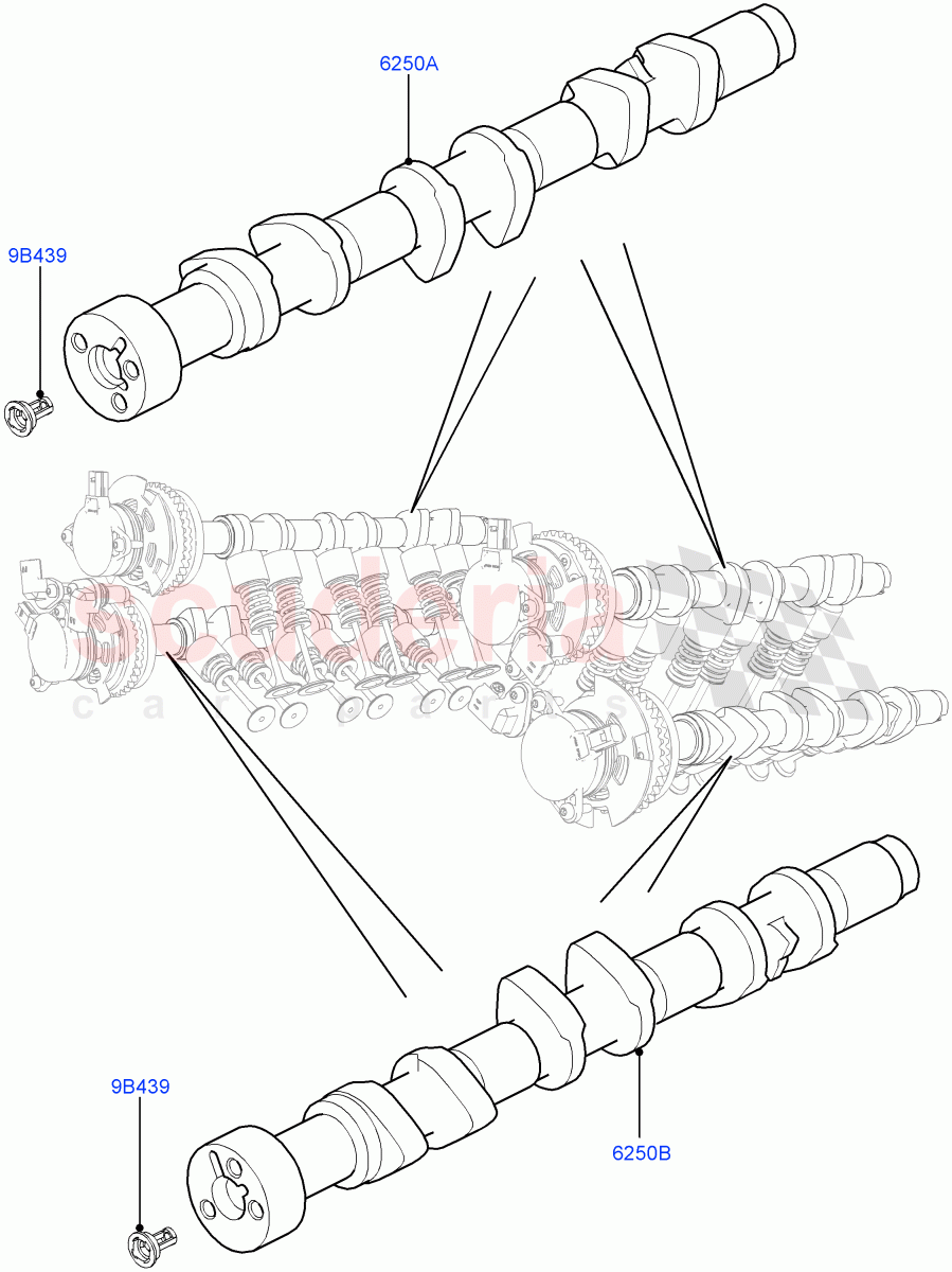 Camshaft (Solihull Plant Build) (3.0L DOHC GDI SC V6 PETROL) ((V) FROMEA000001) of Land Rover Land Rover Discovery 5 (2017+) [3.0 DOHC GDI SC V6 Petrol]