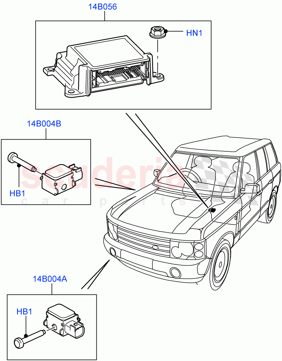 Airbag System (Airbag Diagnostic Control Unit And Sensors) (Less Armoured) ((V) FROMAA000001) of Land Rover Land Rover Range Rover (2010-2012) [3.6 V8 32V DOHC EFI Diesel]