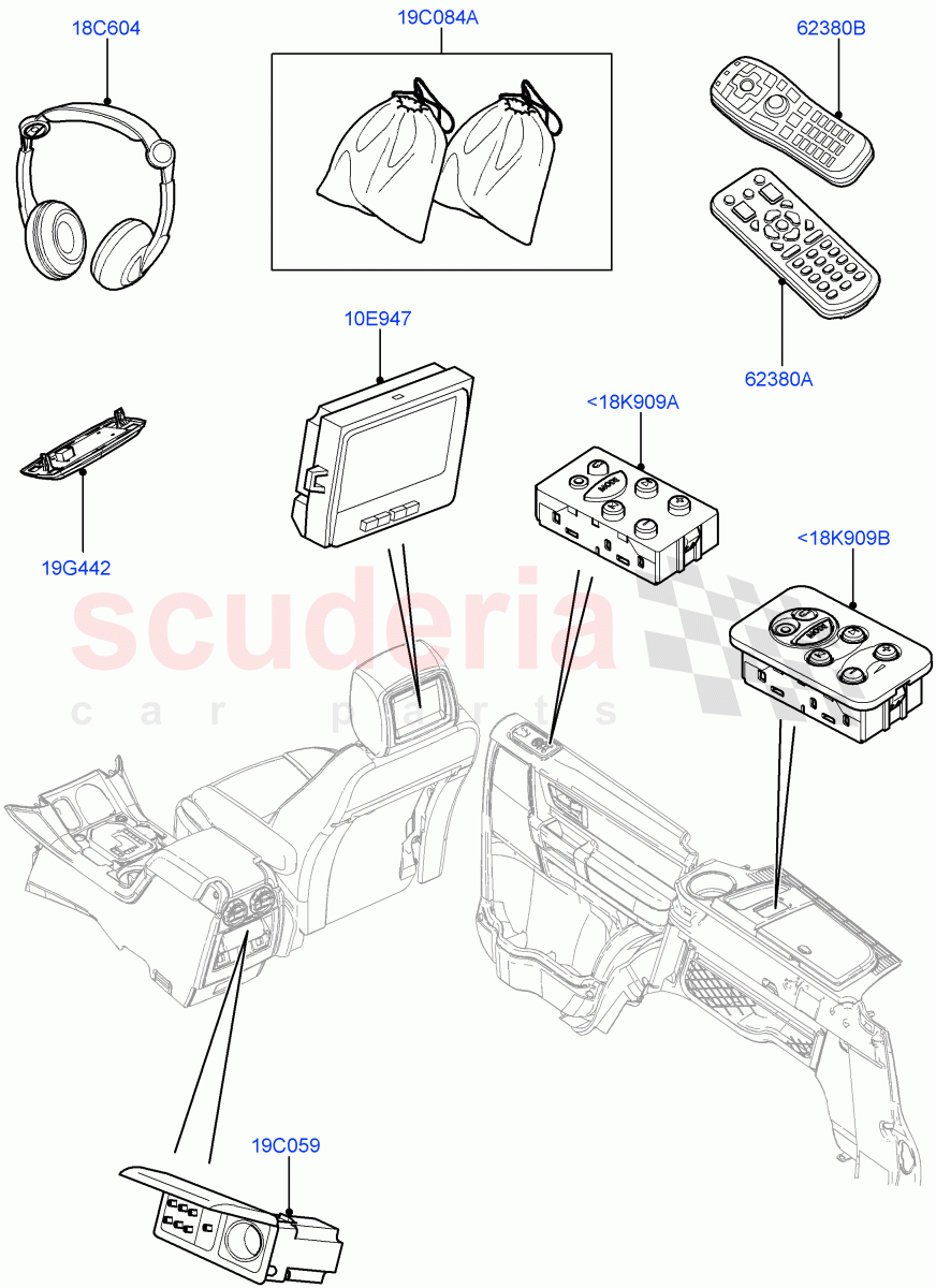 Family Entertainment System (Rear Seat) ((V) FROMAA000001, (V) TODA999999) of Land Rover Land Rover Discovery 4 (2010-2016) [2.7 Diesel V6]