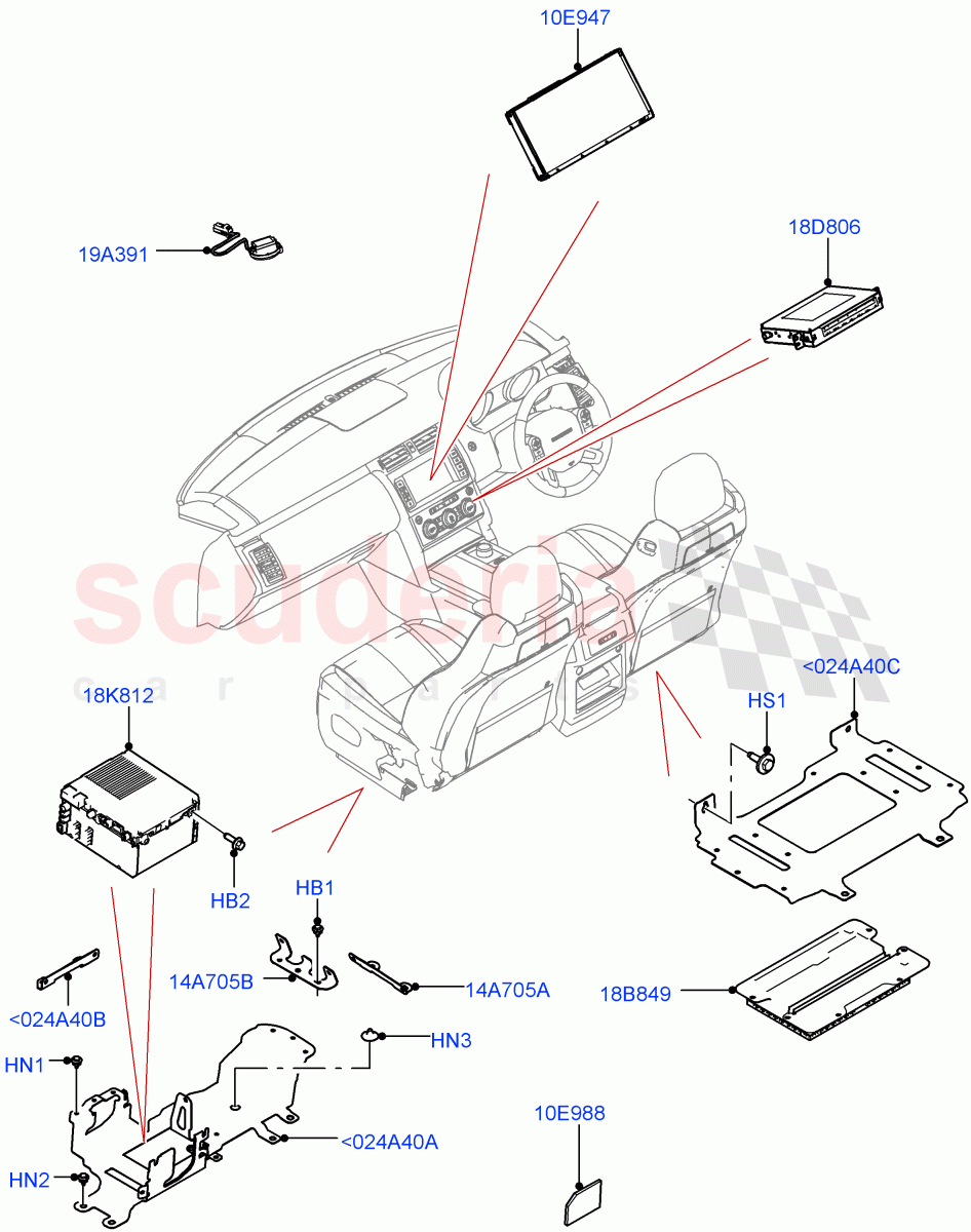 Audio Equipment - Original Fit (Nitra Plant Build) ((V) FROMK2000001, (V) TOL2999999) of Land Rover Land Rover Discovery 5 (2017+) [2.0 Turbo Petrol AJ200P]