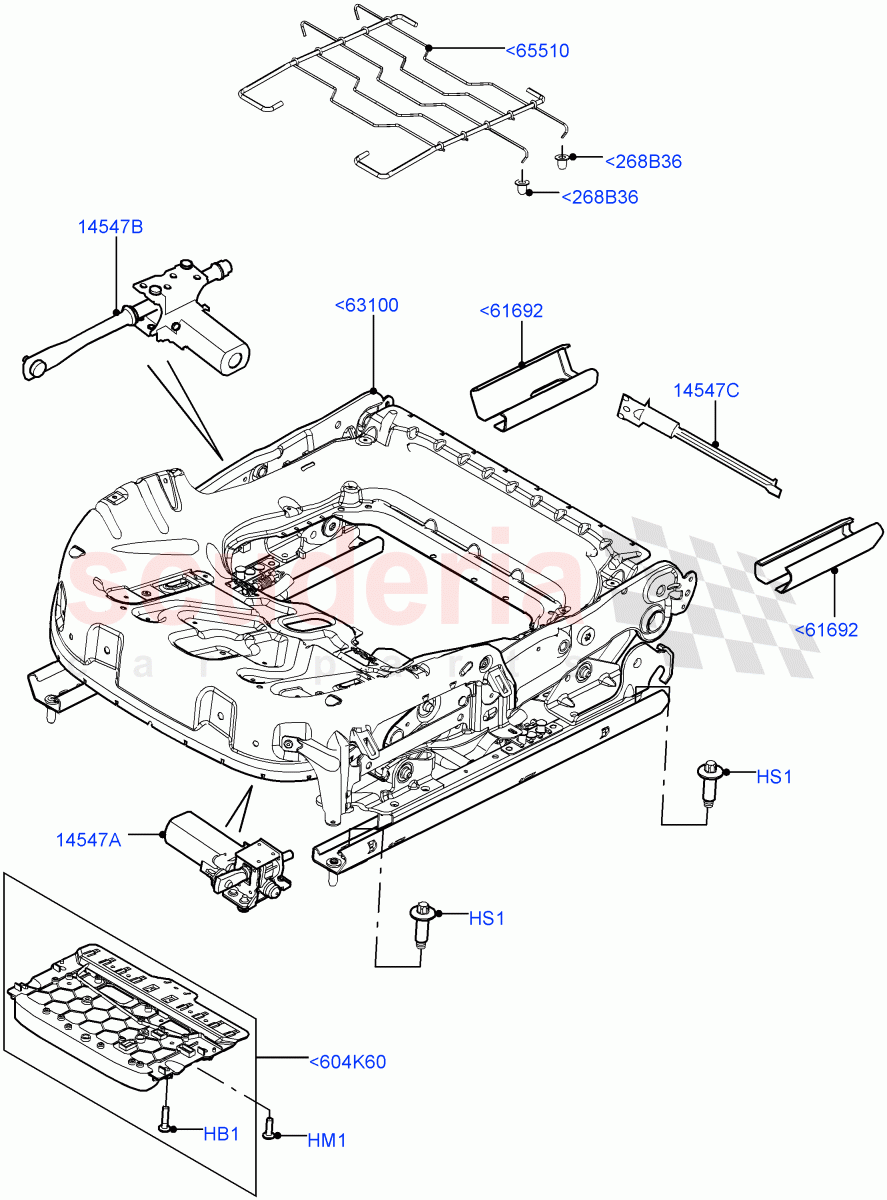 Front Seat Base (Electric Front Seat Adj Non-Memory, Changsu (China), Driver/Pass Elec Fr Seat Adj/Memory, Electric Front Seat Adj Drv Memory) ((V) FROMEG000001) of Land Rover Land Rover Range Rover Evoque (2012-2018) [2.0 Turbo Petrol AJ200P]