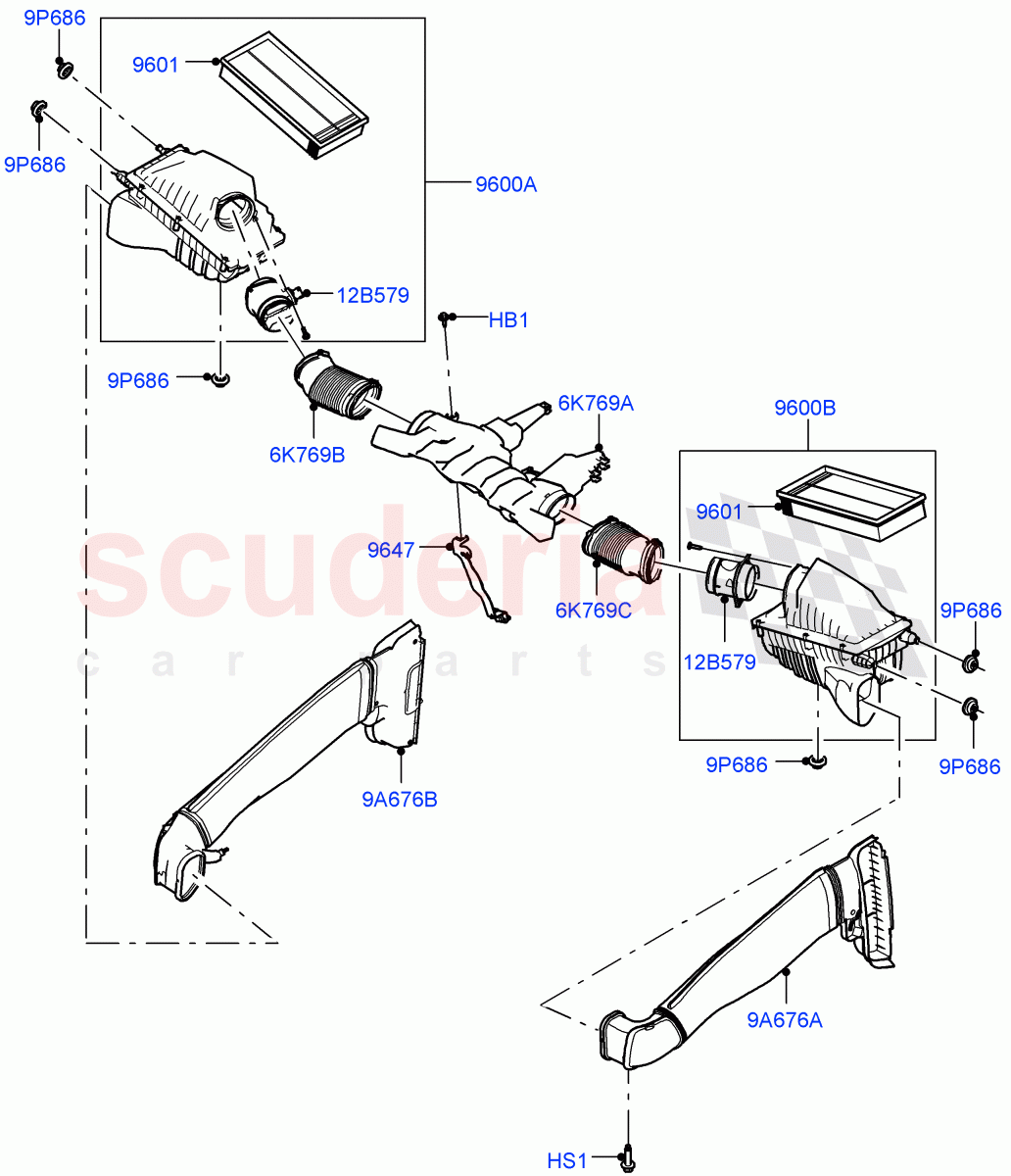 Air Cleaner (Nitra Plant Build) (5.0 Petrol AJ133 DOHC CDA) ((V) FROMM2000001) of Land Rover Land Rover Defender (2020+) [5.0 OHC SGDI SC V8 Petrol]