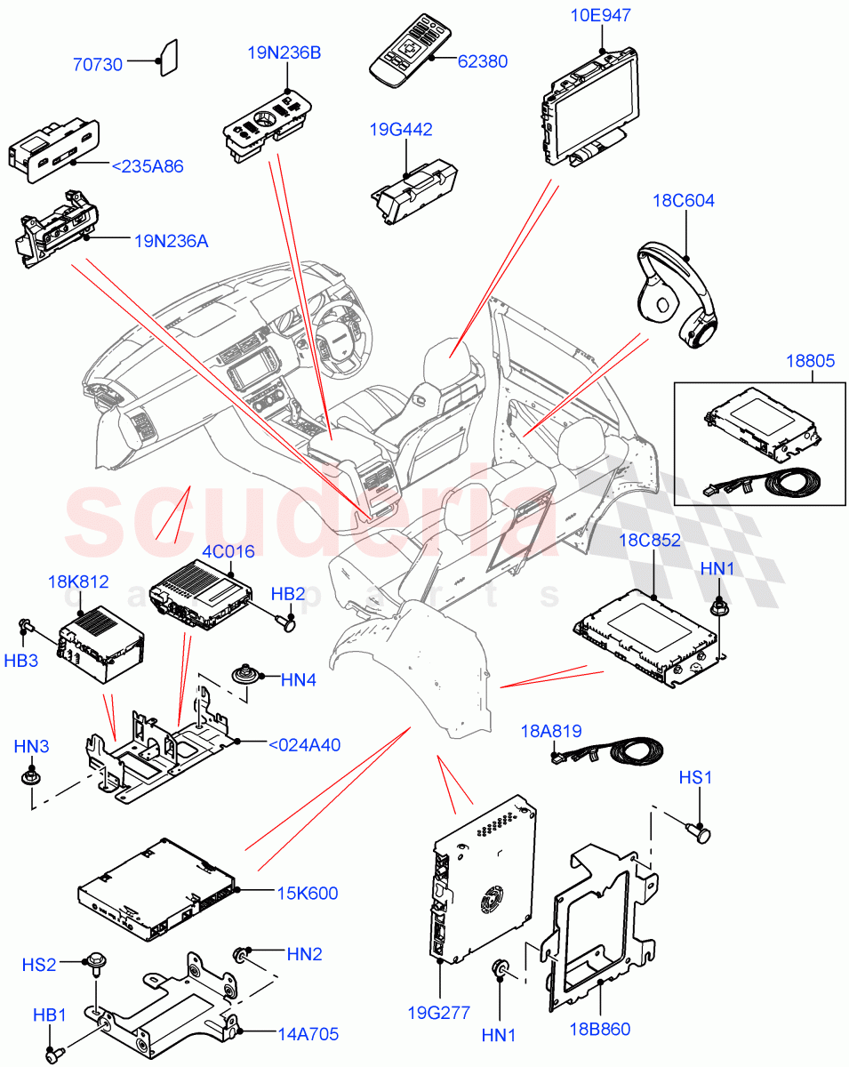 Family Entertainment System ((V) TOHA999999) of Land Rover Land Rover Range Rover Sport (2014+) [3.0 I6 Turbo Diesel AJ20D6]