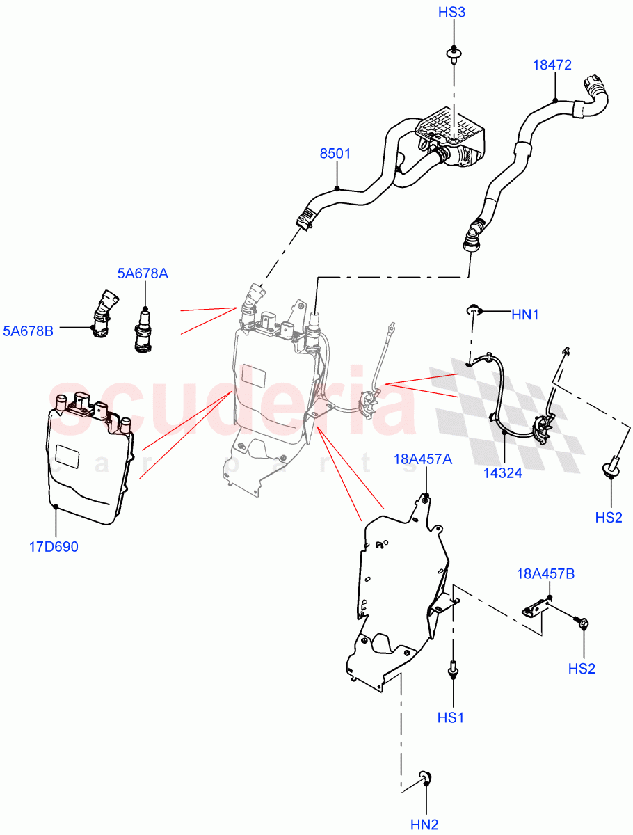 High Voltage Heater (1.5L AJ20P3 Petrol High PHEV, Changsu (China), Pre-Condition w/oFuel Operated Heat) ((V) FROMMG575835) of Land Rover Land Rover Range Rover Evoque (2019+) [2.0 Turbo Petrol AJ200P]