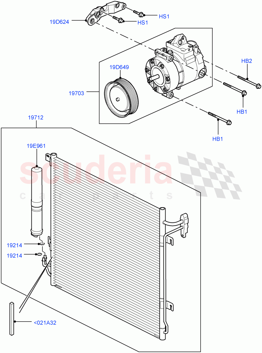 Air Conditioning Condensr/Compressr (Lion Diesel 2.7 V6 (140KW)) ((V) TO9A999999) of Land Rover Land Rover Range Rover Sport (2005-2009) [3.6 V8 32V DOHC EFI Diesel]