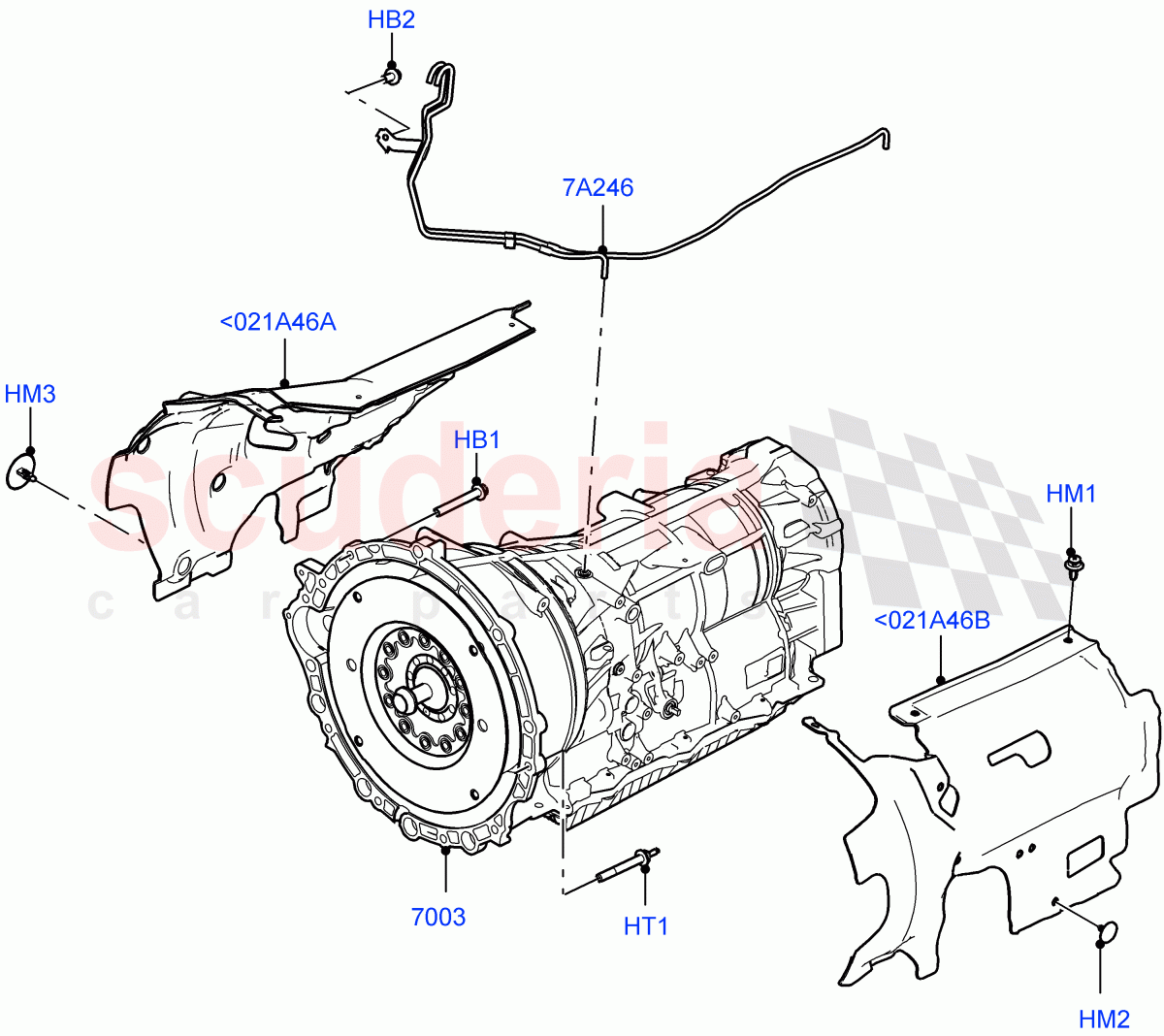 Auto Trans Assy & Speedometer Drive (Solihull Plant Build) (2.0L I4 DSL HIGH DOHC AJ200, 8 Speed Auto Trans ZF 8HP70 4WD) ((V) FROMAA000001) of Land Rover Land Rover Discovery 5 (2017+) [3.0 I6 Turbo Petrol AJ20P6]