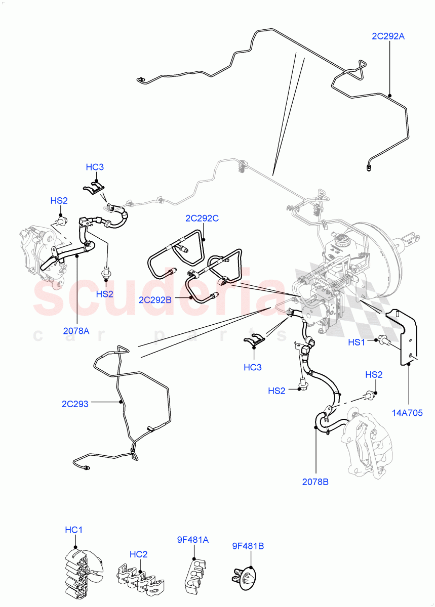 Front Brake Pipes (LHD) ((V) FROMAA000001) of Land Rover Land Rover Range Rover Sport (2010-2013) [5.0 OHC SGDI NA V8 Petrol]