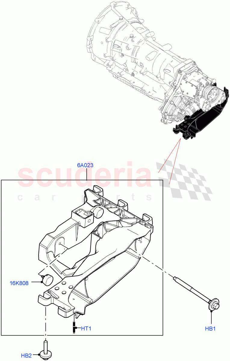 Transmission Mounting (2.0L AJ21D4 Diesel Mid, 2.0L I4 Mid DOHC AJ200 Petrol) ((V) FROMMA000001) of Land Rover Land Rover Range Rover Velar (2017+) [2.0 Turbo Petrol AJ200P]