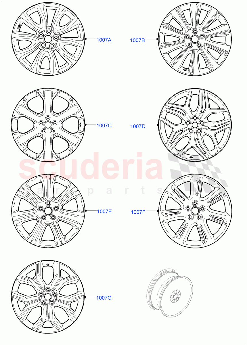 Wheels (Halewood (UK)) ((V) FROMEH000001) of Land Rover Land Rover Range Rover Evoque (2012-2018) [2.0 Turbo Petrol AJ200P]