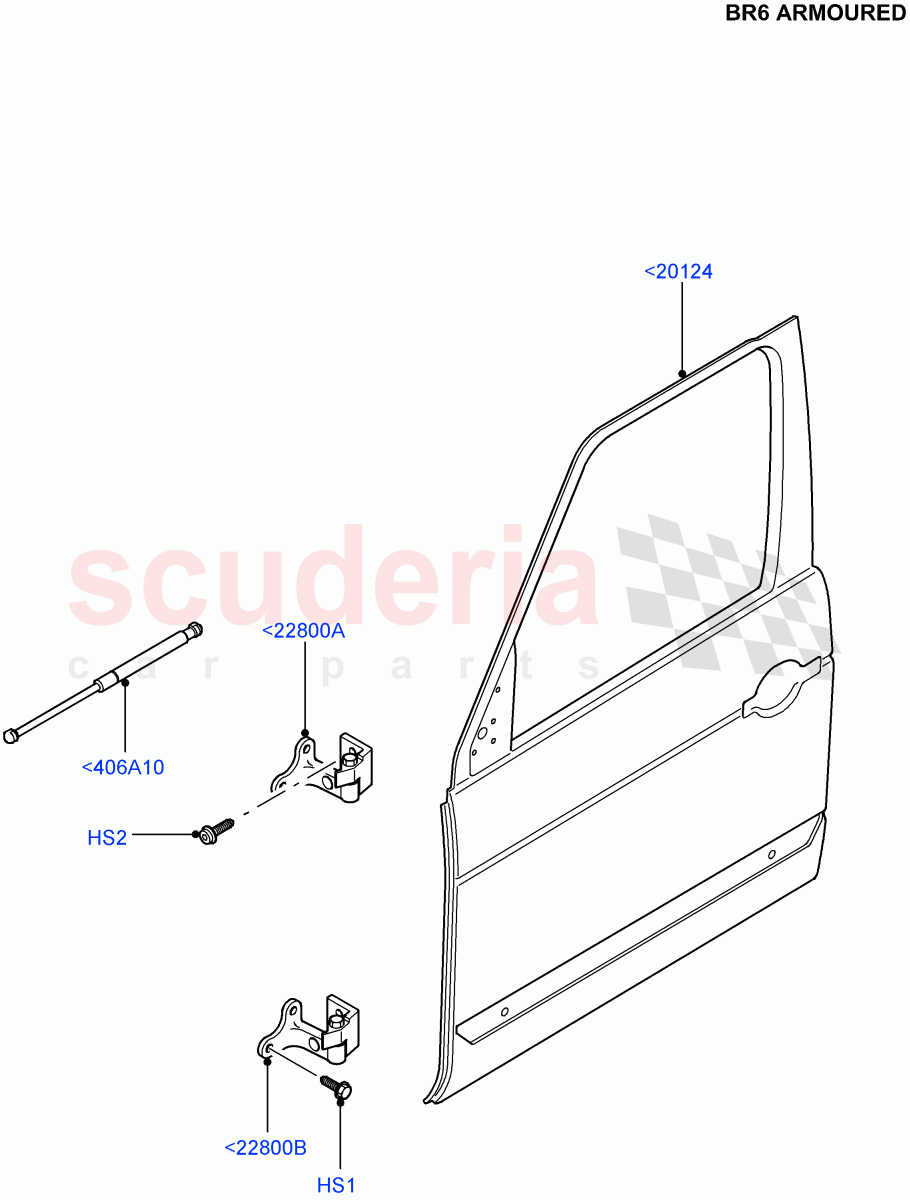 Front Doors, Hinges & Weatherstrips (With B6 Level Armouring) ((V) FROMAA000001) of Land Rover Land Rover Range Rover (2010-2012) [5.0 OHC SGDI NA V8 Petrol]
