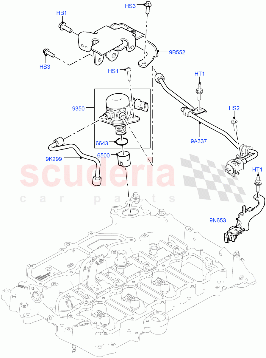 Fuel Injection Pump-Engine Mounted (Nitra Plant Build) (2.0L I4 High DOHC AJ200 Petrol) ((V) FROMK2000001, (V) TOL2999999) of Land Rover Land Rover Discovery 5 (2017+) [2.0 Turbo Petrol AJ200P]