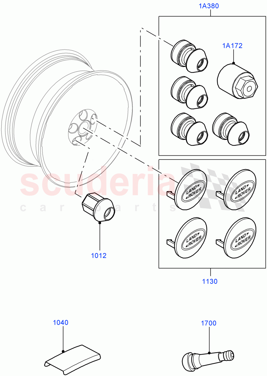 Wheels (Additional Equipment, Nitra Plant Build) ((V) FROMK2000001) of Land Rover Land Rover Discovery 5 (2017+) [3.0 DOHC GDI SC V6 Petrol]