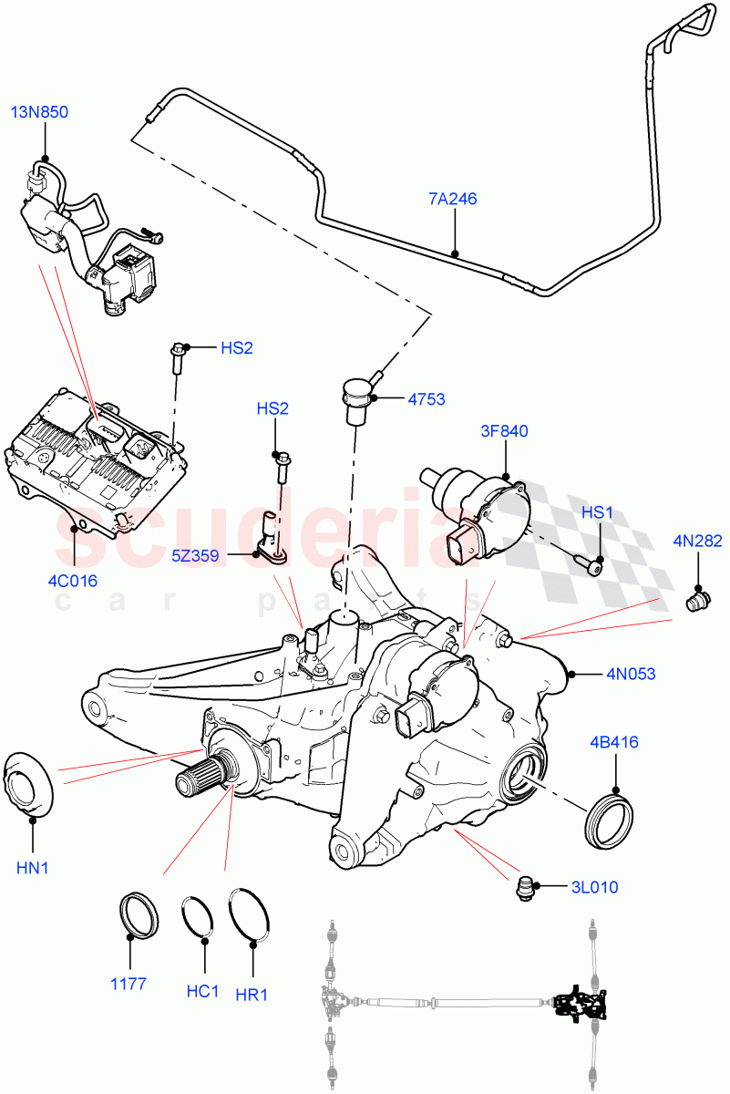 Rear Axle (Changsu (China), Efficient Driveline, Less Electric Engine Battery, Electric Engine Battery-MHEV) ((V) FROMKG446857) of Land Rover Land Rover Discovery Sport (2015+) [1.5 I3 Turbo Petrol AJ20P3]