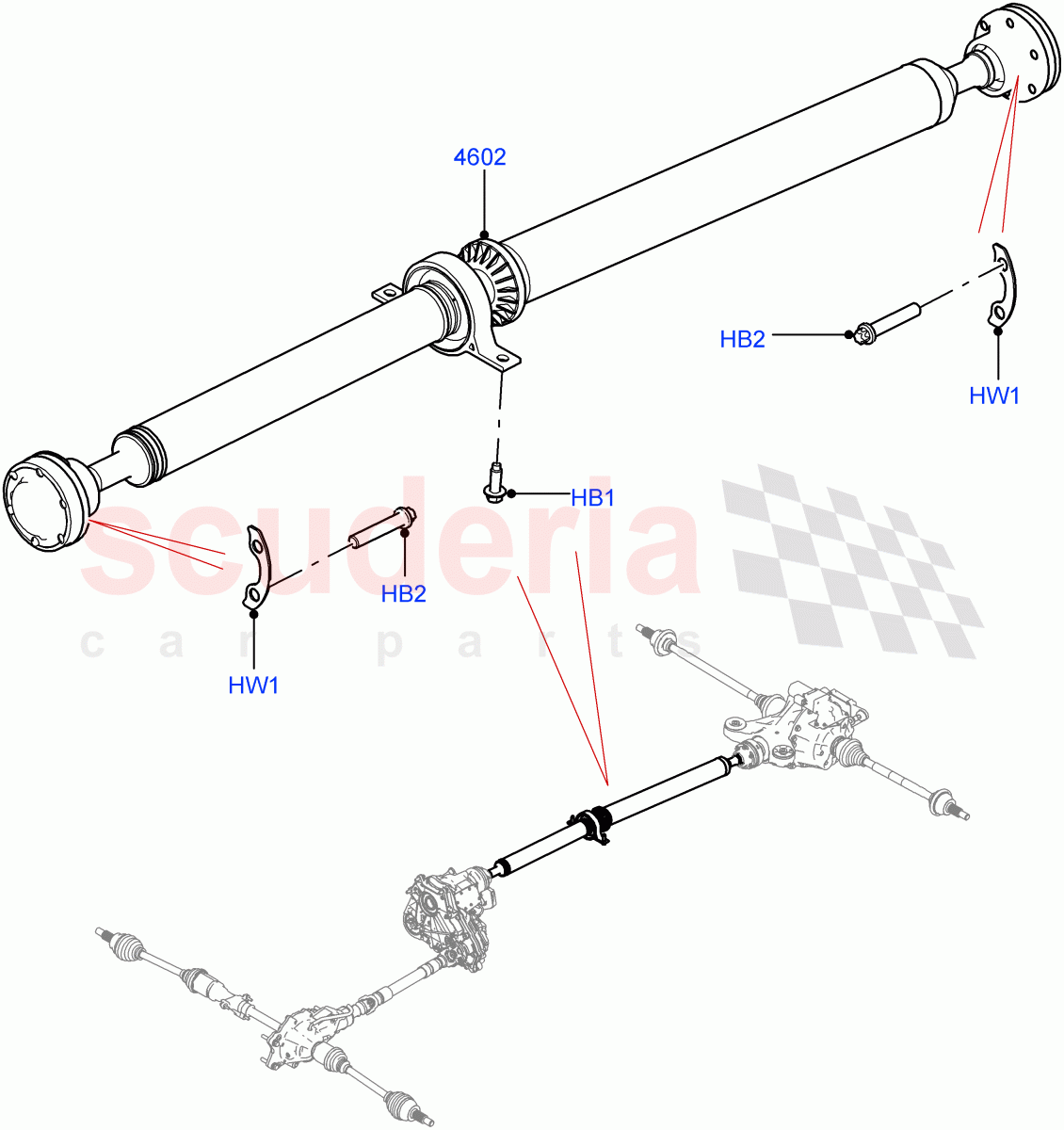Drive Shaft - Rear Axle Drive (Propshaft) of Land Rover Land Rover Range Rover Velar (2017+) [2.0 Turbo Petrol AJ200P]