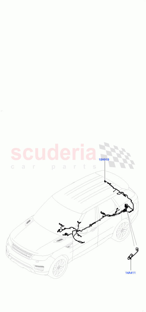 Electrical Wiring - Body And Rear (Audio/Navigation/Entertainment) ((V) TOGA999999) of Land Rover Land Rover Range Rover Sport (2014+) [3.0 DOHC GDI SC V6 Petrol]