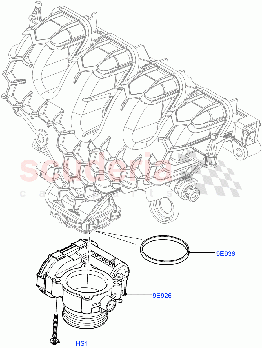 Throttle Housing (2.0L 16V TIVCT T/C 240PS Petrol) of Land Rover Land Rover Range Rover Sport (2014+) [2.0 Turbo Petrol GTDI]