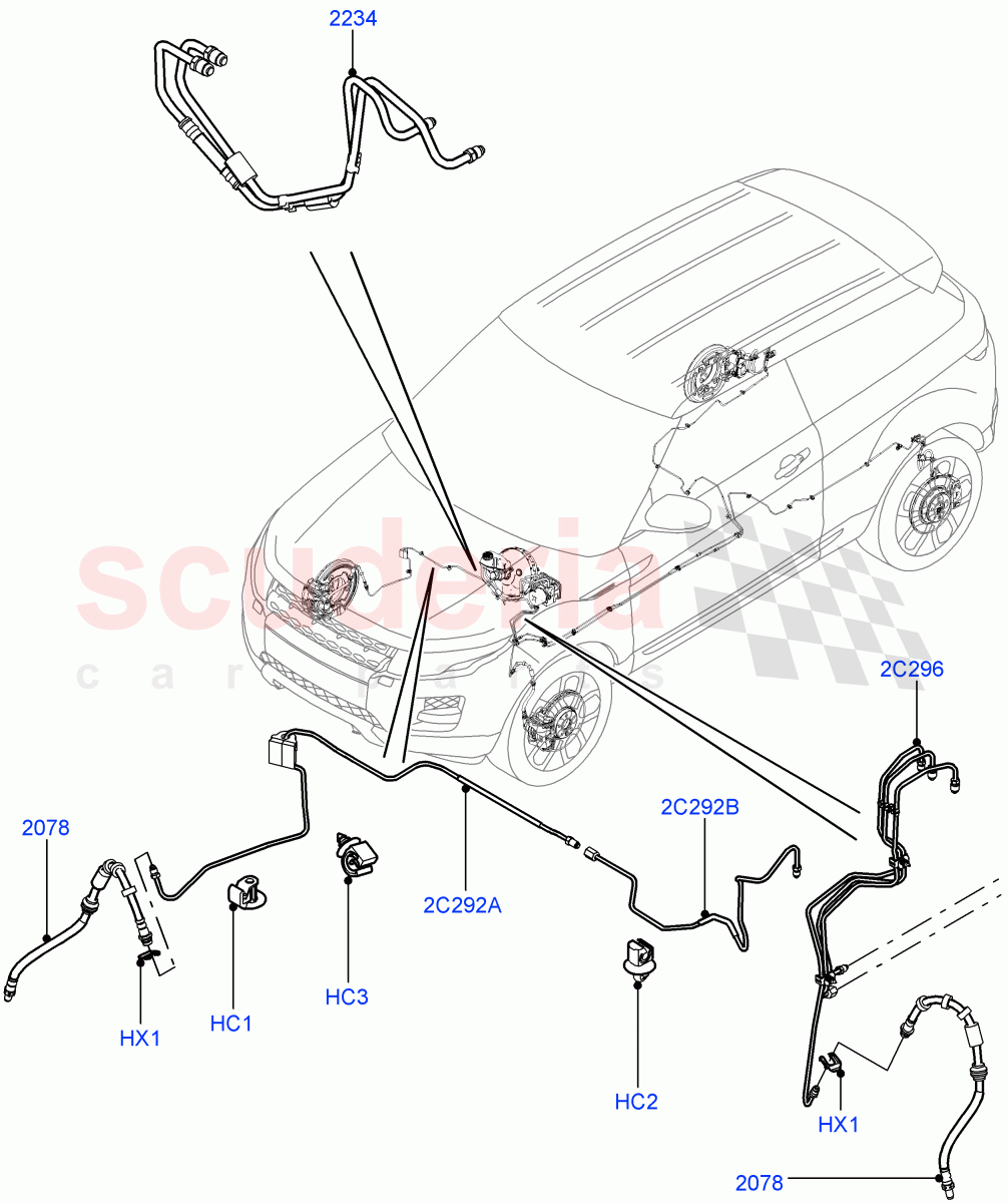 Front Brake Pipes (LHD, Halewood (UK)) ((V) FROMEH000001) of Land Rover Land Rover Range Rover Evoque (2012-2018) [2.0 Turbo Diesel]