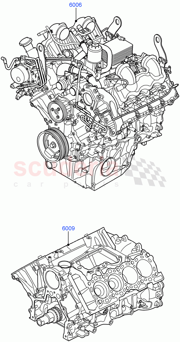 Service Engine And Short Block (4.4L DOHC DITC V8 Diesel) ((V) FROMBA000001) of Land Rover Land Rover Range Rover (2010-2012) [4.4 DOHC Diesel V8 DITC]