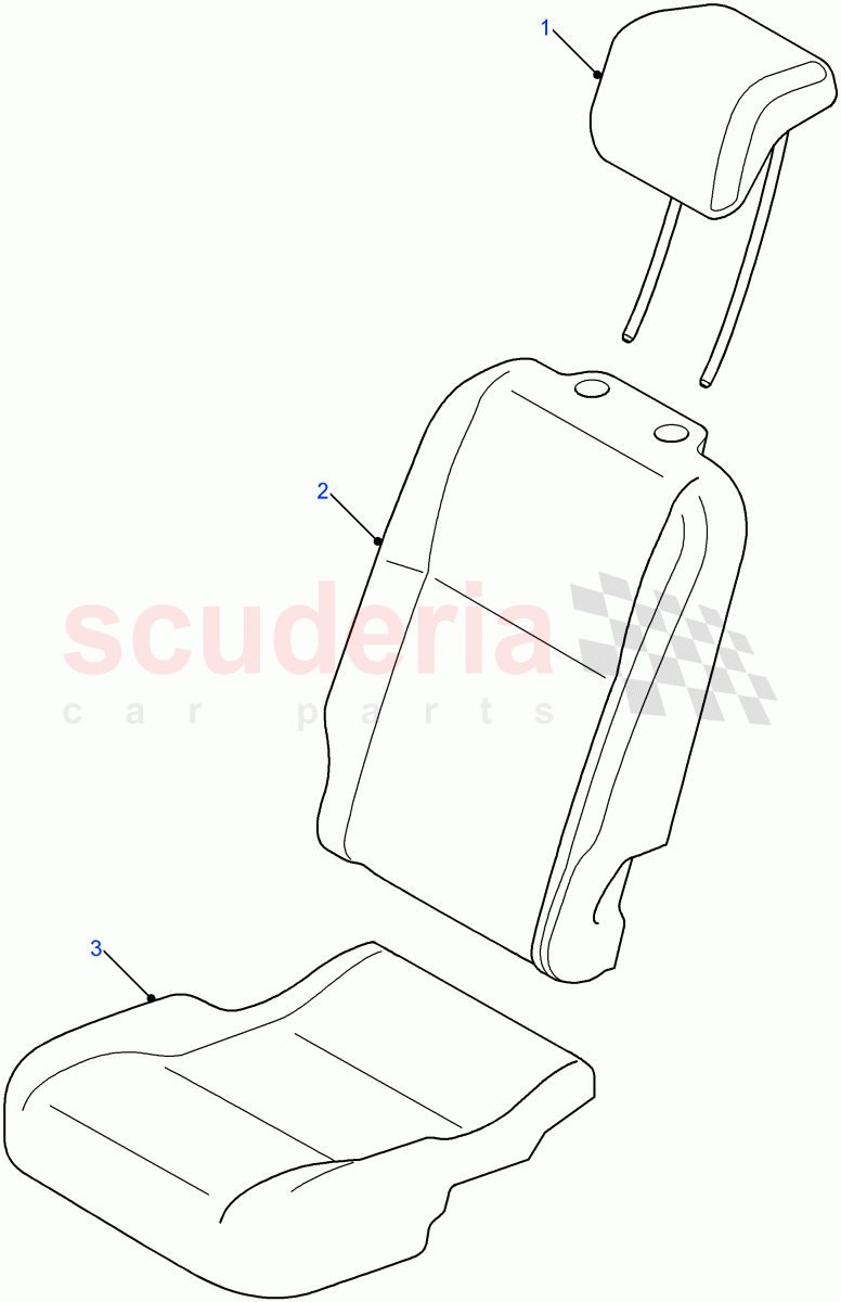 Rear Seat Covers (Station Wagon - 5 Door, 110" Wheelbase, Station Wagon - 3 Door, 90" Wheelbase) ((V) FROM7A000001) of Land Rover Land Rover Defender (2007-2016)