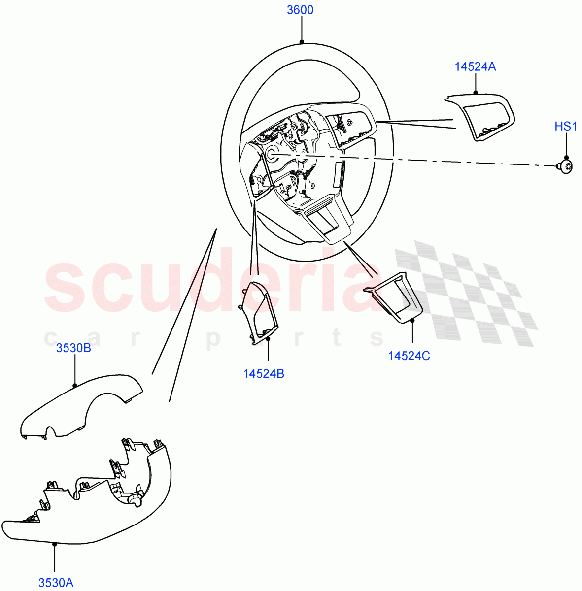 Steering Wheel (Changsu (China)) ((V) FROMFG000001, (V) TOKG446856) of Land Rover Land Rover Discovery Sport (2015+) [2.0 Turbo Petrol GTDI]