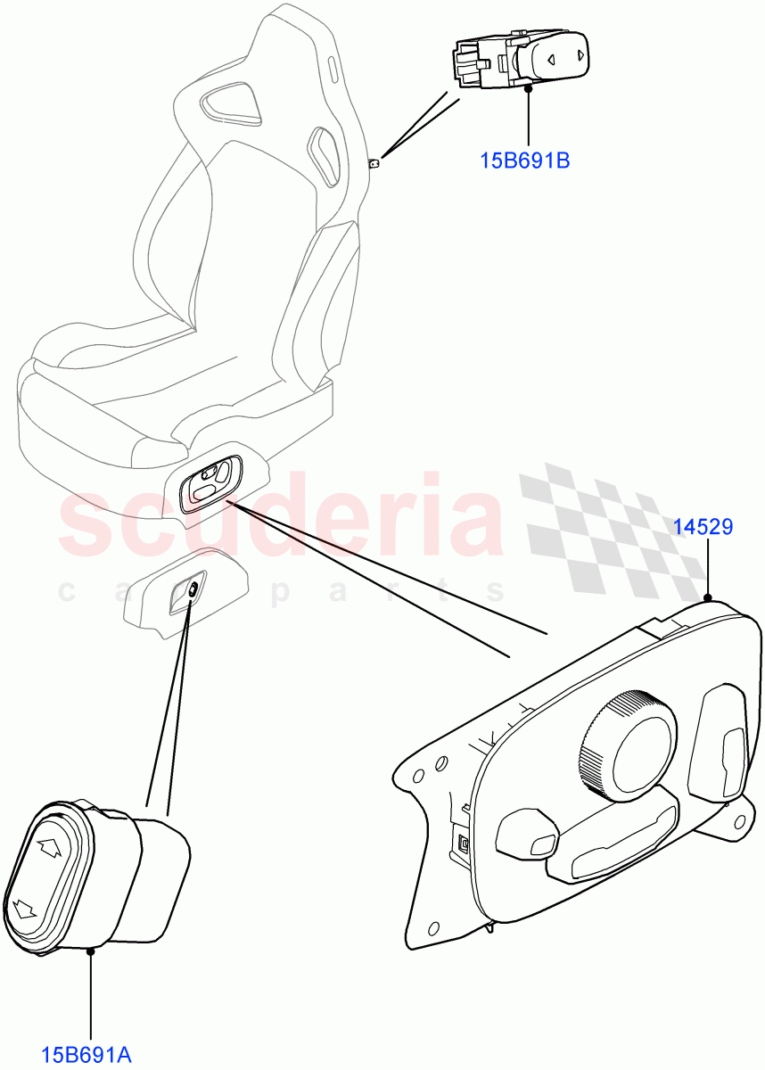 Switches (Seats) (Halewood (UK)) ((V) FROMGH000001) of Land Rover Land Rover Range Rover Evoque (2012-2018) [2.2 Single Turbo Diesel]