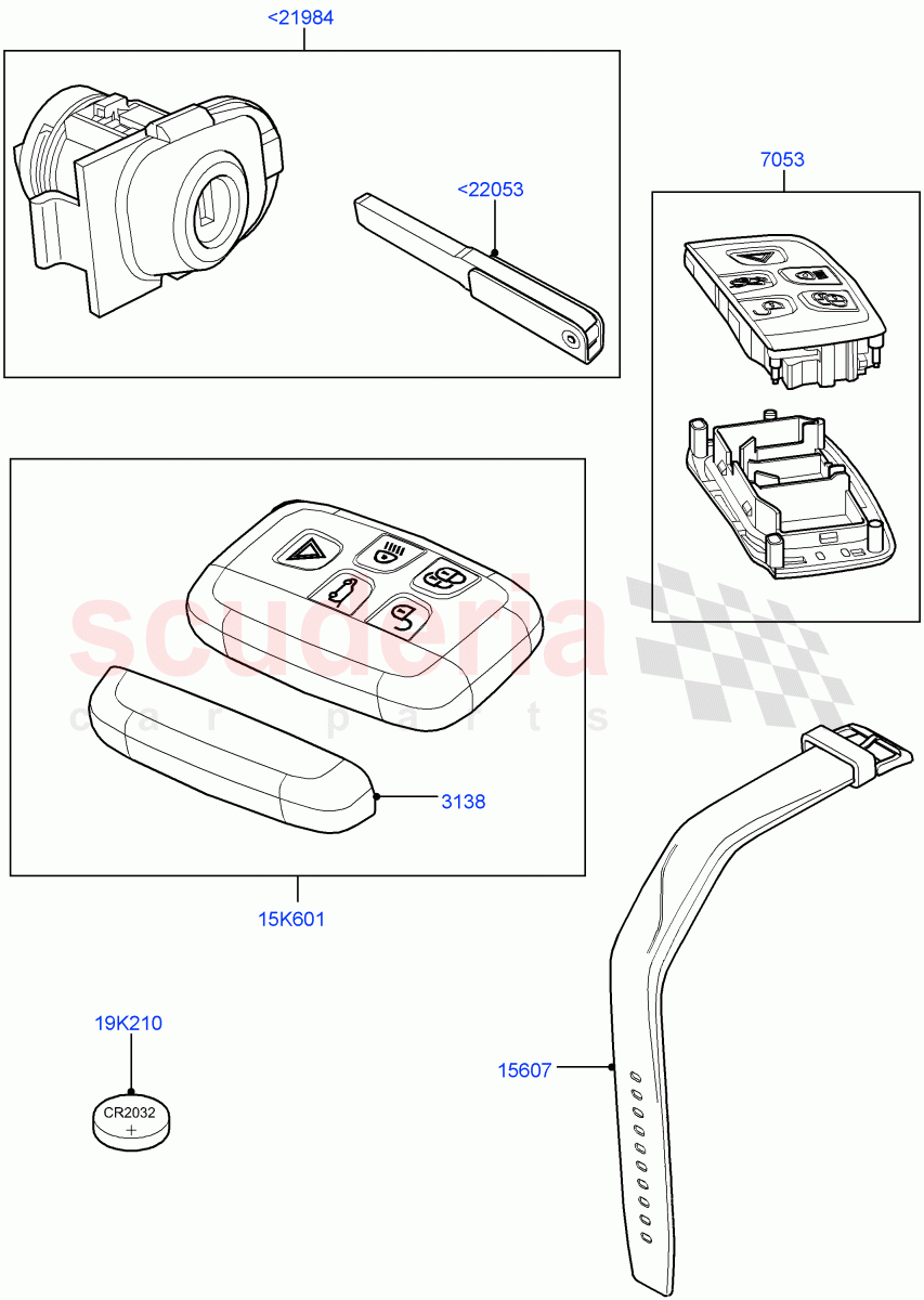 Vehicle Lock Sets And Repair Kits (Solihull Plant Build) ((V) FROMHA000001) of Land Rover Land Rover Discovery 5 (2017+) [3.0 I6 Turbo Diesel AJ20D6]