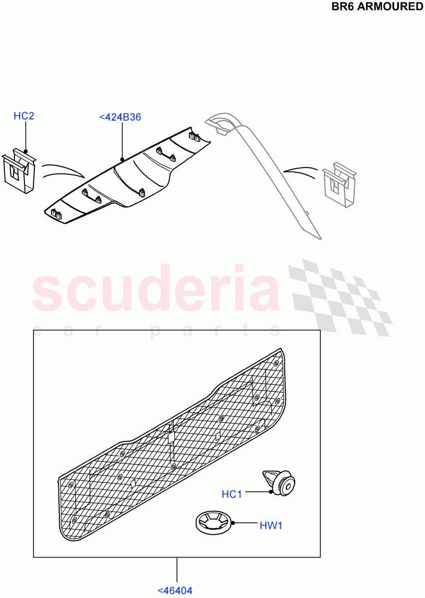 Back Door/Tailgate Trim Panels (With B6 Level Armouring) ((V) FROMAA000001) of Land Rover Land Rover Range Rover (2010-2012) [3.6 V8 32V DOHC EFI Diesel]