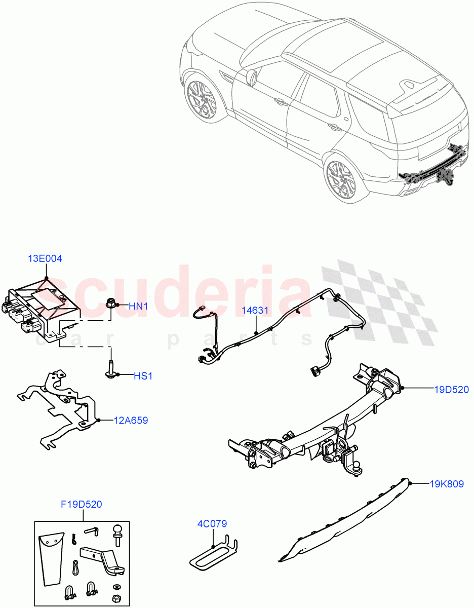 Towing Equipment (AUS/NZ Tow Bar) ((+) "AUS/NZ") of Land Rover Land Rover Discovery 5 (2017+) [2.0 Turbo Diesel]