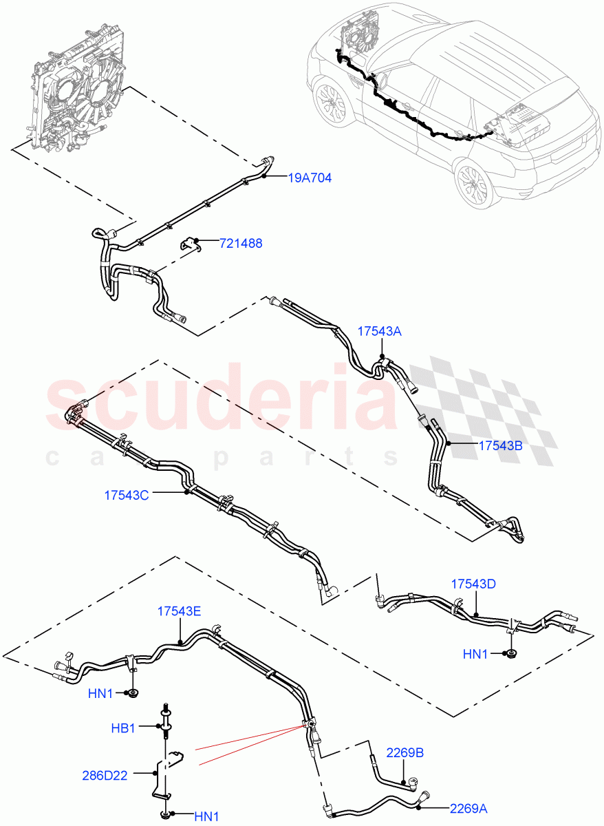 Hybrid Electrical Modules (Battery And Cooling, Front And Middle Section) ((V) FROMJA000001) of Land Rover Land Rover Range Rover Sport (2014+) [3.0 Diesel 24V DOHC TC]