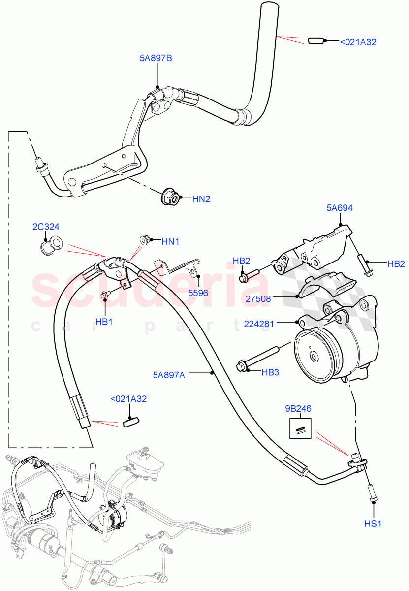 Active Anti-Roll Bar System (ARC Pump, High Pressure Pipes) (5.0 Petrol AJ133 DOHC CDA, Electronic Air Suspension With ACE, 5.0L P AJ133 DOHC CDA S/C Enhanced) ((V) FROMKA000001) of Land Rover Land Rover Range Rover (2012-2021) [5.0 OHC SGDI SC V8 Petrol]