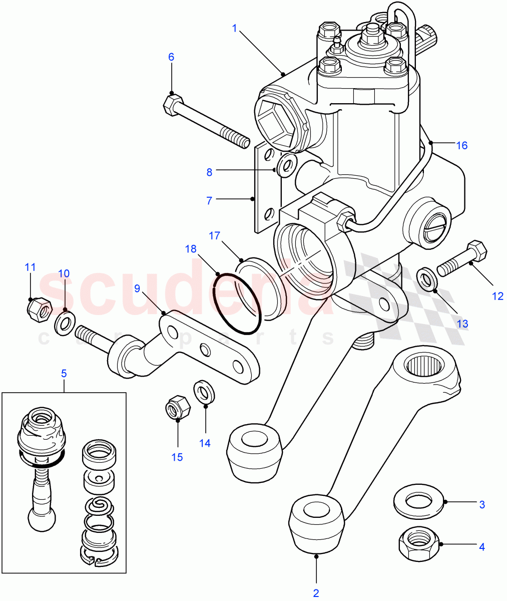 Steering Box-Power-Adwest-Lightweight (With Power Steering (Fixed Ratio)) ((V) FROM7A000001) of Land Rover Land Rover Defender (2007-2016)