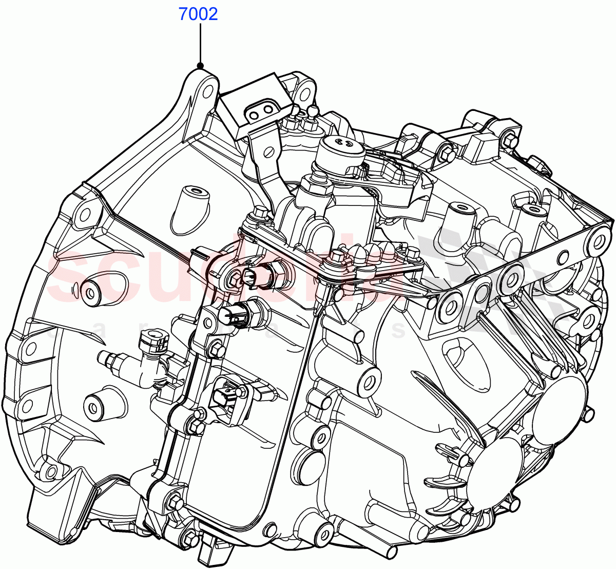 Manual Transaxle And Case (2.0L I4 DSL MID DOHC AJ200, 6 Speed Manual Trans M66 - AWD, 6 Speed Manual Trans-JLR M66 2WD) ((V) FROMGH000001) of Land Rover Land Rover Range Rover Evoque (2012-2018) [2.2 Single Turbo Diesel]