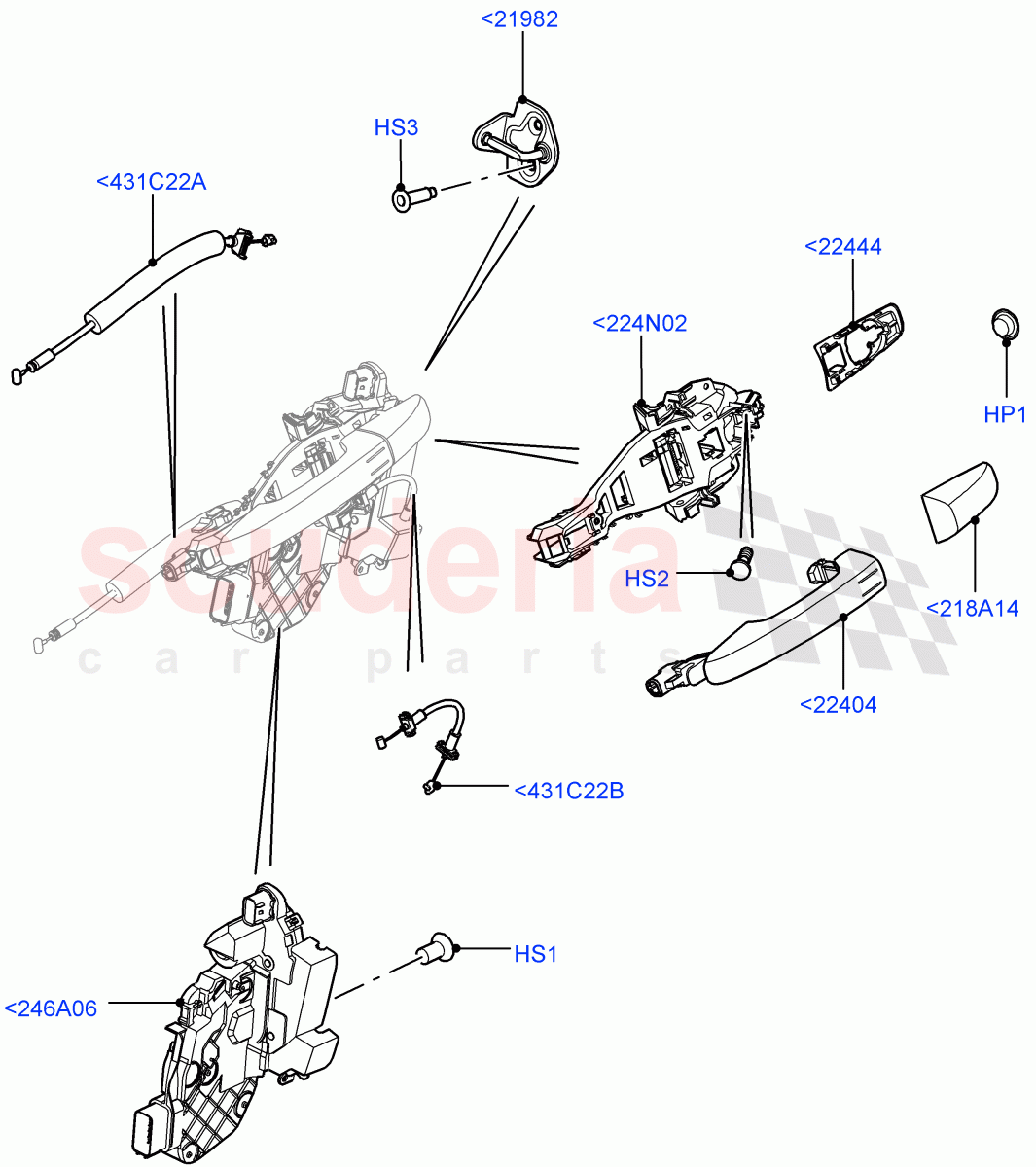 Rear Door Lock Controls (Changsu (China)) ((V) FROMEG000001) of Land Rover Land Rover Range Rover Evoque (2012-2018) [2.0 Turbo Diesel]